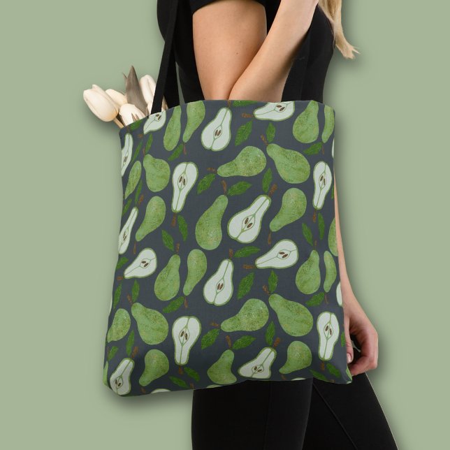 Orchard Pear Fruit pattern Tote Bag (Orchard Pear all over print tote bag)
