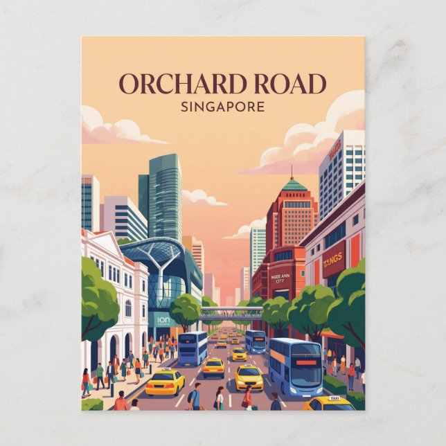 Orchard Road Singapore Postcard (Front)
