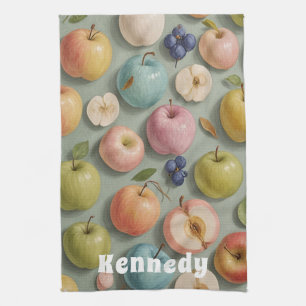 Orchard Whimsy: Pastel Fruit Kitchen Towel