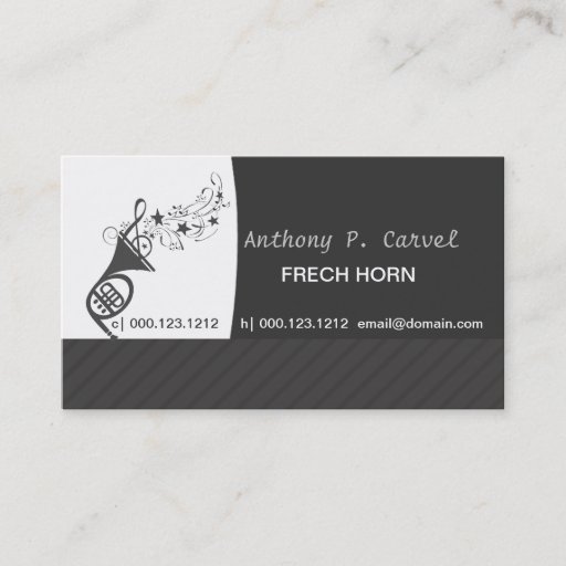 Customizable Orchestra   French Horn Business Cards
