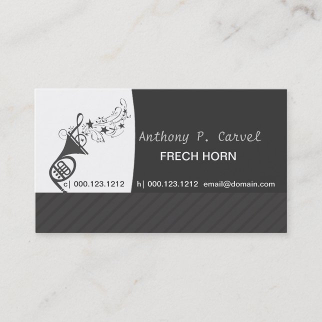 Orchestra   French Horn Business Card (Front)