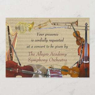 Orchestra Instruments Concert Invitation