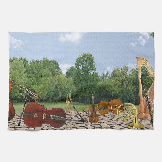 Orchestra Instruments in the Park Towel (Horizontal)