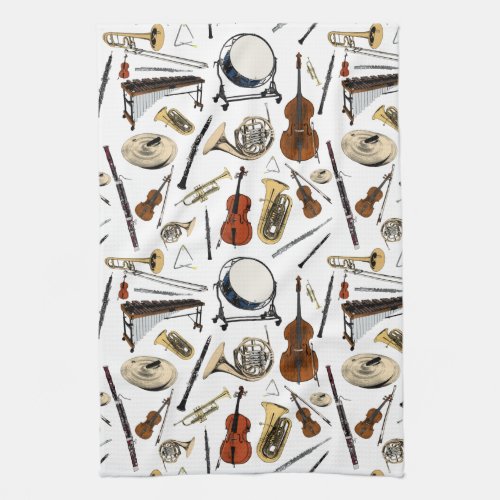 Orchestra Instruments Pattern Kitchen Towel