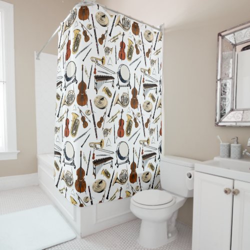 Orchestra Instruments Pattern Shower Curtain