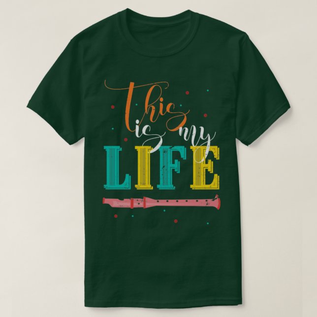 Orchestra Music Lover Flutist Gift Flute T-Shirt (Design Front)