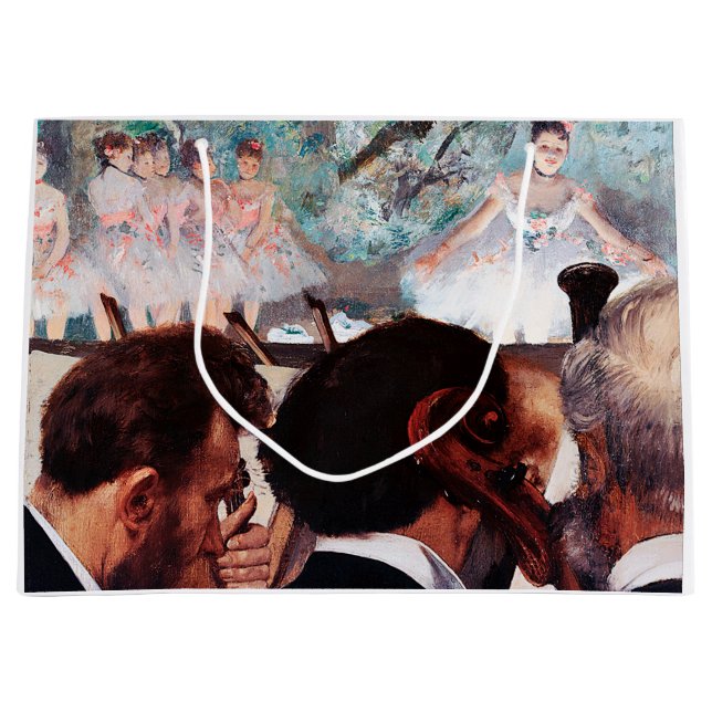 Orchestra Musicians, Edgar Degas Large Gift Bag (Front)