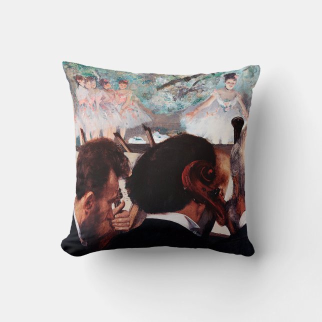 Orchestra Musicians, Edgar Degas Throw Pillow (Front)