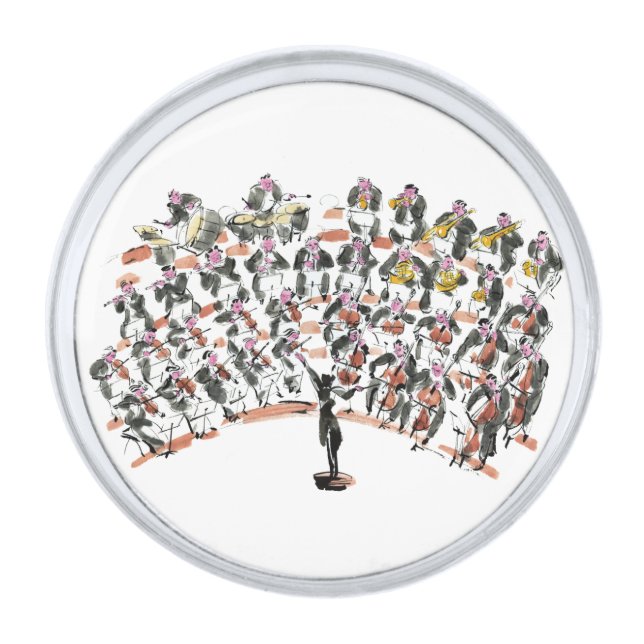 Orchestra Silver Finish Lapel Pin (Front)