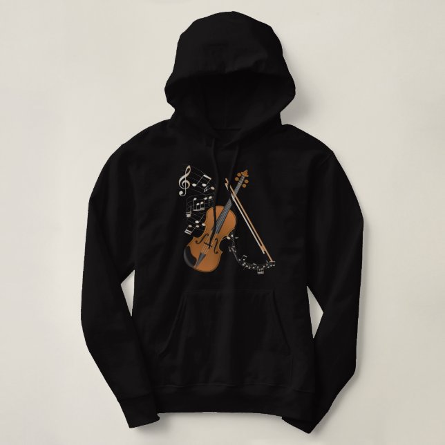 Orchestra Violin Player Gift Musical Instrument Vi Hoodie (Design Front)