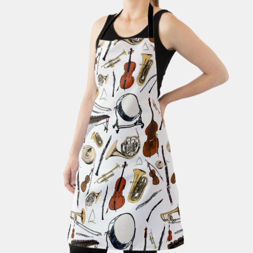 Orchestral Instruments Pattern Apron