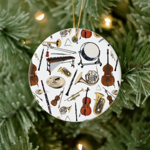 Orchestral Instruments Pattern Ceramic Ornament