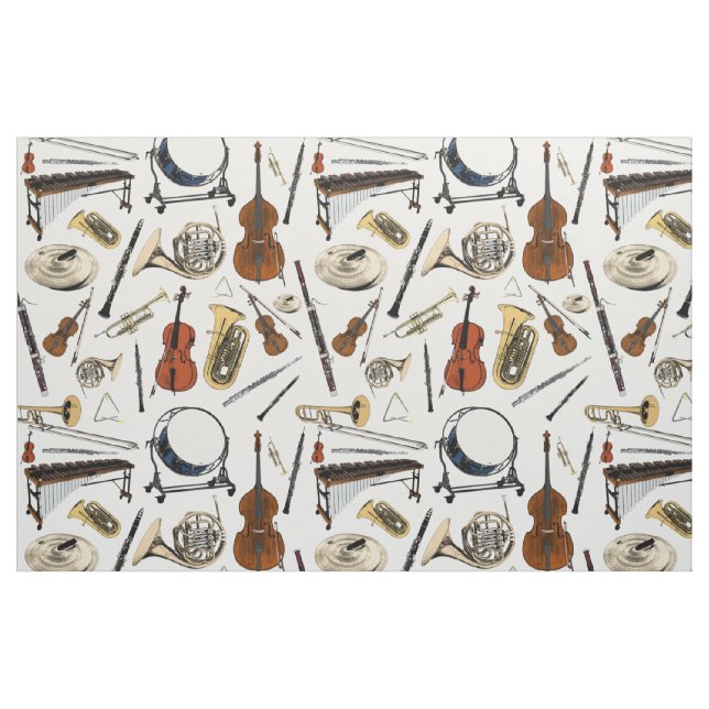Orchestral Instruments Pattern Fabric (Fat Quarter)