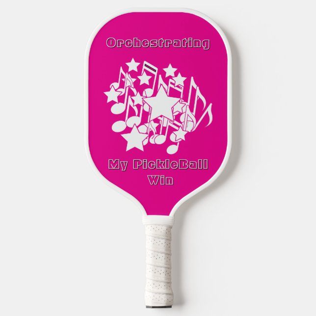 Orchestrating My PickleBall Win Pink  Pickleball Paddle (Front)