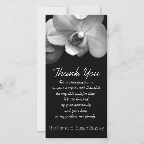 Orchid 1 Sympathy Thank you Photo Card