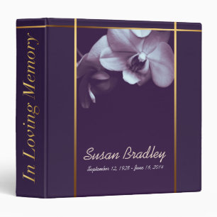 Orchid 2 Memorial Remembrance Books - Personalized Binder