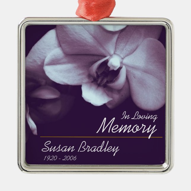 Orchid 2 Personalized Memorial Funeral Ornament (Front)
