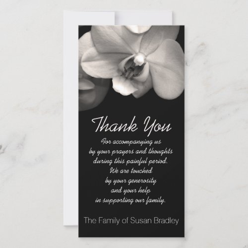 Orchid 2 Sympathy Thank you Photo Card