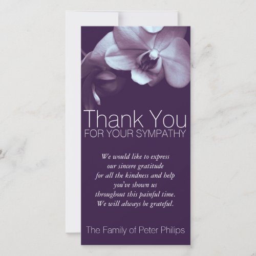 Orchid 3b Dark Purple Sympathy Thank You Photo C