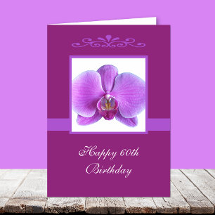 Orchid 60th Birthday Card