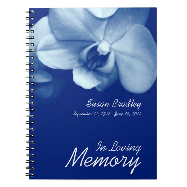 Orchid 6 In Loving Memory Funeral Guest Book (Front)