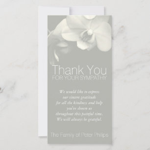 Orchid 6b Sympathy Thank you Photo Card