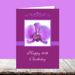 Orchid 90th Birthday Card<br><div class="desc">This 90th birthday card features a gorgeous orchid on the front of the card and a beautiful birthday sentiment inside the card.  A lovely way to send wishes for a 90th birthday.  Copyright Kathy Henis</div>
