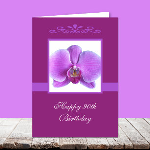 Orchid 90th Birthday Card