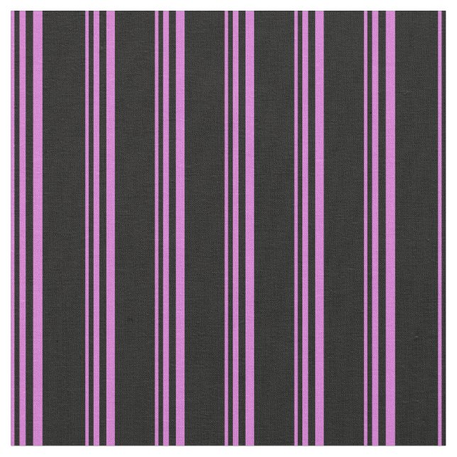 Orchid and Black Pattern of Stripes Fabric (Close Up)