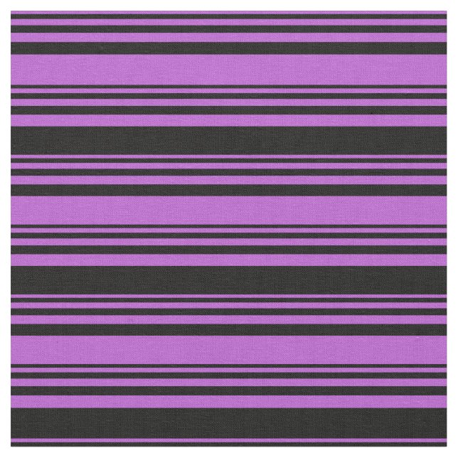 Orchid and Black Striped/Lined Pattern Fabric (Close Up)