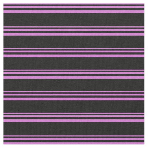 Orchid and Black Striped Pattern Fabric