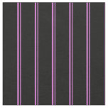 [ Thumbnail: Orchid and Black Stripes Fabric ]