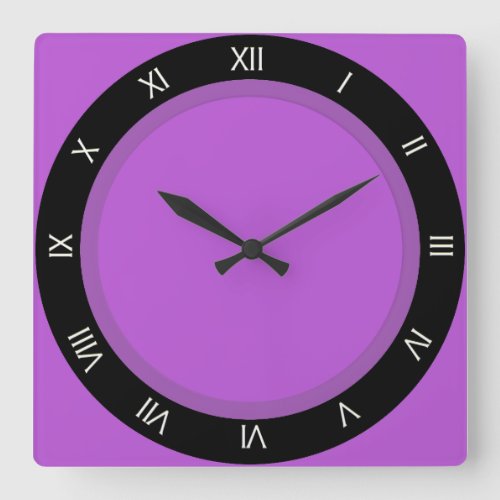 Orchid and Black Wall Clock
