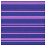 [ Thumbnail: Orchid and Blue Colored Lines/Stripes Pattern Fabric ]