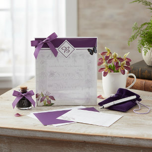 Orchid and butterfly botanical monogram notepad