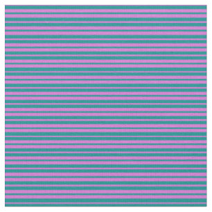 Orchid and Dark Cyan Colored Lines Fabric
