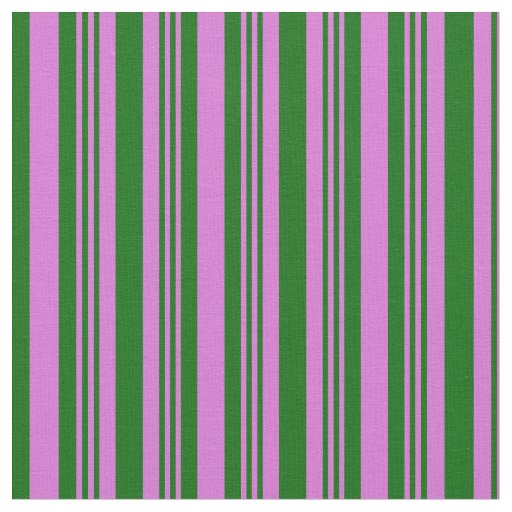 Orchid and Dark Green Lined/Striped Pattern Fabric