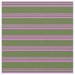 Orchid and Dark Olive Green Colored Pattern Fabric