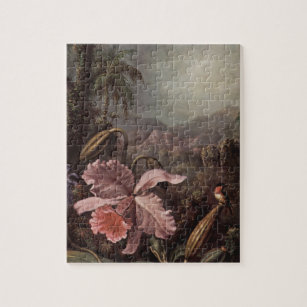 Orchid and Hummingbird by Martin Johnson Heade Jigsaw Puzzle