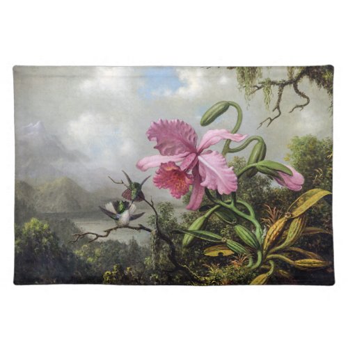 Orchid and Hummingbirds  Cloth Placemat