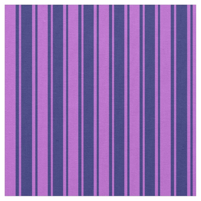Orchid and Midnight Blue Striped/Lined Pattern Fabric (Close Up)