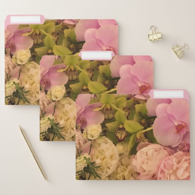 Orchid and peony file folders (Set)