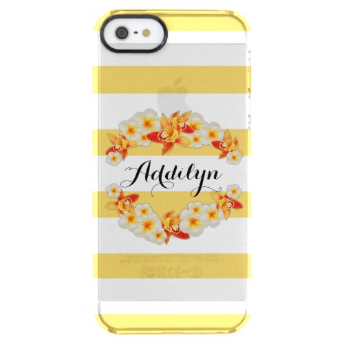 Orchid and Plumeria Flowers Elegant Clear iPhone SE55s Case