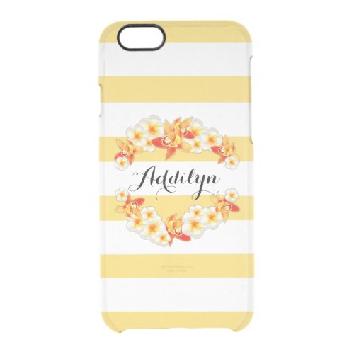 Orchid and Plumeria Flowers Elegant Clear iPhone 66S Case