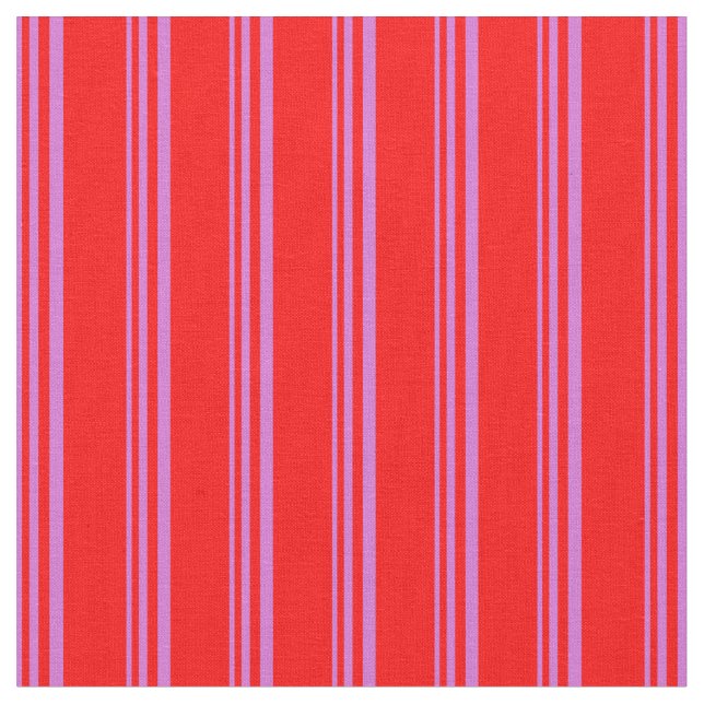 Orchid and Red Stripes/Lines Pattern Fabric (Close Up)
