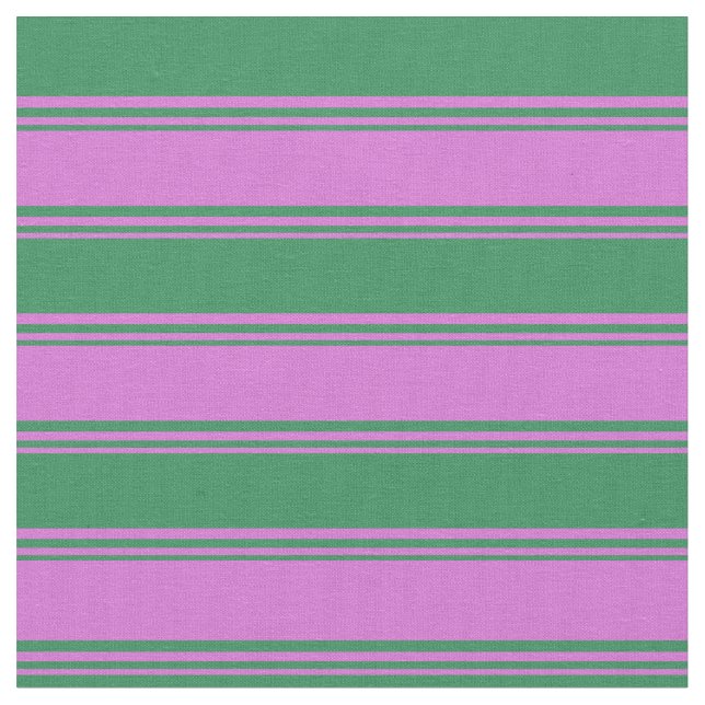 Orchid and Sea Green Lines/Stripes Pattern Fabric (Close Up)