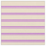 [ Thumbnail: Orchid and Tan Pattern of Stripes Fabric ]
