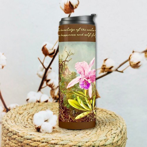 Orchid and Tree Art Thermal Tumbler