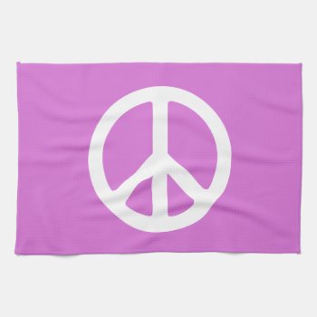 Orchid And White Peace Symbol Kitchen Towel by peacegifts at Zazzle
