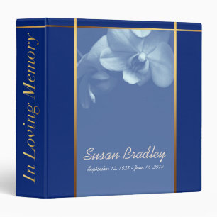 Orchid B Memorial Remembrance Books Personalized Binder